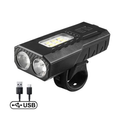 China Super Bright Aluminum Alloy+ABS Style Front Headlight USB Rechargeable Bicycle Bike Led Light Fatory 2021 New for sale