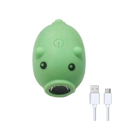 China 2021 ABS+Silicone Material New Product USB Rechargeable Pig Lamp Cute Animals Kids Led Cycling Light Children's Bicycle Light for sale