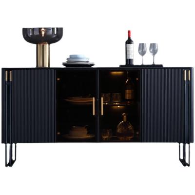 China Modern design adjustable light cabinet series furniture piece luxury rock slab dining simple modern sideboard living room wine cabinet for sale