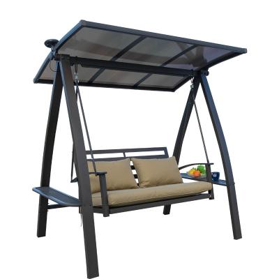 China Modern Outdoor Home Furniture Series Modern Design Multi-person Solar Rocking Chair Luxury Swing for sale