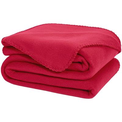 China Anti-pilling Factory Solid Polyester Fleece Knitted Throw Solid Cheap Printed Blanket For Coach Lounge Bed Sofa All Season Emergency for sale