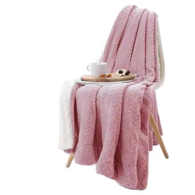 China New Design Sherpa Fleece Throw Flannel Blanket Ultra Thick Reversible Anti-Static Plush Winter Blanket for sale