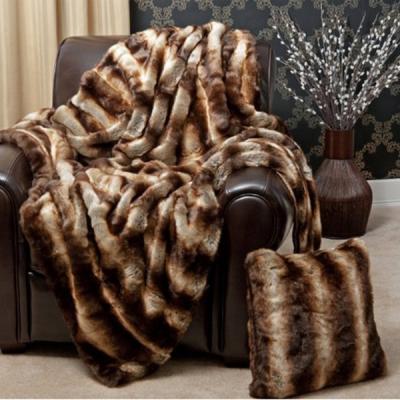 China Disposable warm and cozy animal fur mora blanket, faux fur throw blanket for sale