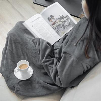 China Anti-Static Fleece Wearable Blanket With Sleeves Pocket Microfiber Super Soft Oversized Wearable Throw For Women Men Adult Solid for sale