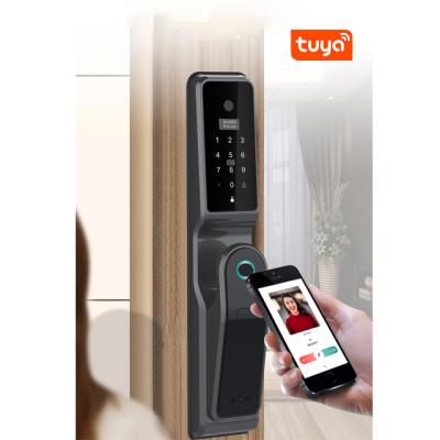 China With Camera Security New Tuya Smart Auto Fingerprint Keyless Intelligent Door Lock With Camera for sale