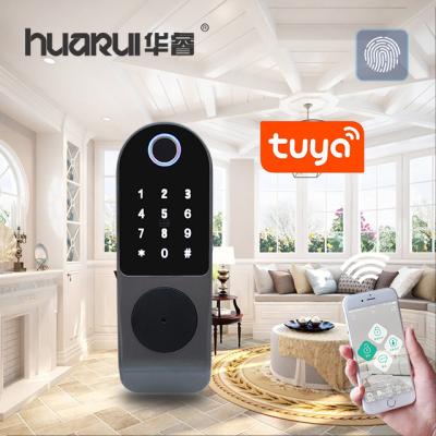 China Smart door Huarui wifi ttlock rf fingerprint door tuya keyless smart biometric electronic remote lock Optional Keyless for sale