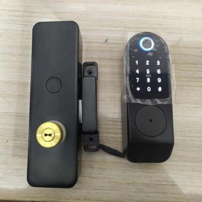 China Anti-peep Keyless App & Fingerprint & Card & TTLOCK Code & Cerradura De Tuya WIFI Metal Smart Door Electric Rim Digital Door Lock for sale