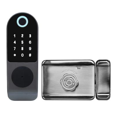 China Apartment Huarui ttlock tuya ttlock smart biometric fingerprint door R5 biometric fingerprint smart digital door lock for sale