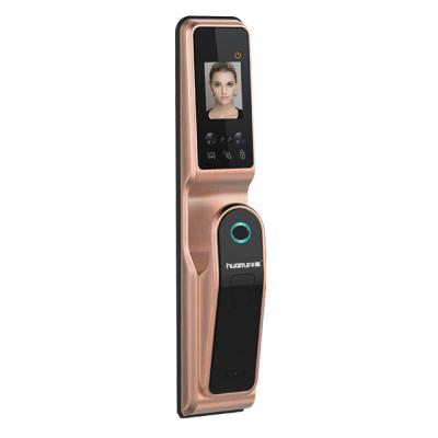 China Apartment Huarui H10 Face Recognition Smart Door Lock With Eye Scanner for sale