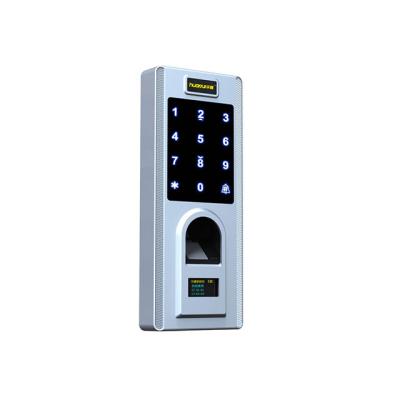 China Apartment Huarui HR501frameless Glass Door Lock Fingerprint With Keys for sale