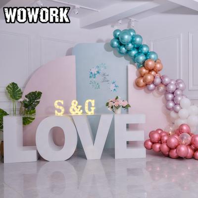 China 2022 Modern Hot WOWORK Fushun Genre Reveal Big One Sale 3d Love Table Letters Base For Party Photography Background for sale