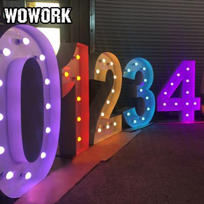 China APP Control Wire Waterproof Outdoor Big Frame Christmas Supplies Party Festival WOWORK Letter Number Lights RGB Neon Lights for sale