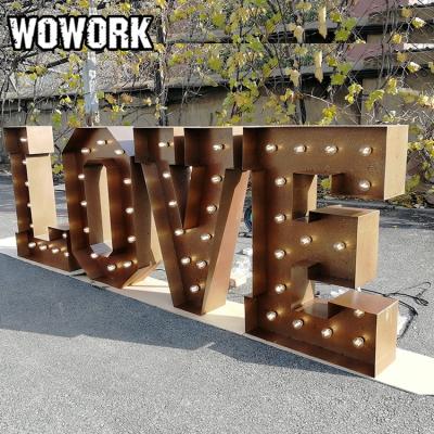 China Outdoor Use Waterproof WOWORK Fushun Vegas Waterproof LED Lighted Large Letters For Party And Wedding Decorations for sale