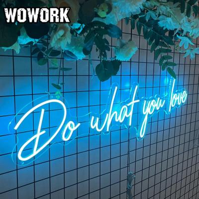 China 2022 WOWORK Waterproof Fushun Electronic Led Event Stage Props Wedding Props Custom Decoration Birthday Party Acrylic Flexible Neon Light Sign for sale