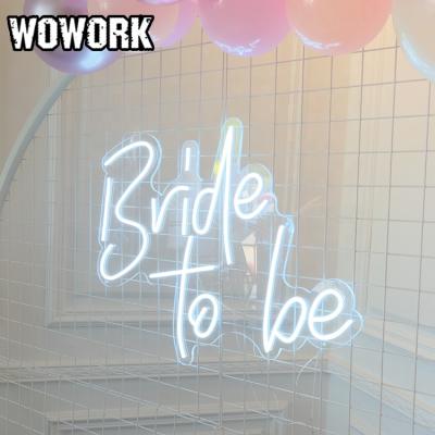 China WOWORK Fushun Waterproof Custom Event 2022 Led Cable Planning Bride By Supplies Party Ideas To Be Backdrops Wedding Neon Sign With 12v Supply for sale