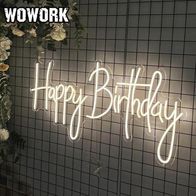 China 2022 WOWORK Fushun 3D Sign Waterproof Electronic Custom Outside Neon Sign Light For Wedding Event Birthday Party Decoration for sale