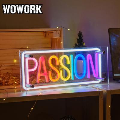 China 3D LOGO Large Waterproof Outdoor LED Flag WOWORK Backlit Programmable Waterproof LED Bending Neon Acrylic Light Box For Home Decor for sale