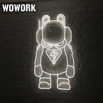 China 2021 WOWORK Fushun waterproof hot sale logo shop window display sign board creative bar led RGB neon rope light for event supplies for sale