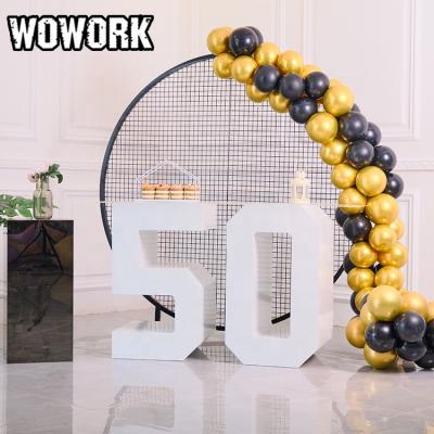 China Modern 2021 WOWORK custom stand up metal rent 50th birthday name number letter table for happy birthday party decorations for sale