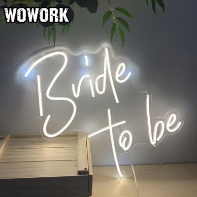 China 2022 WOWORK Waterproof Decorative Electronic Led Flexible Custom Neon Sign With Acrylic Perspex Board Backing To Wedding Sign for sale