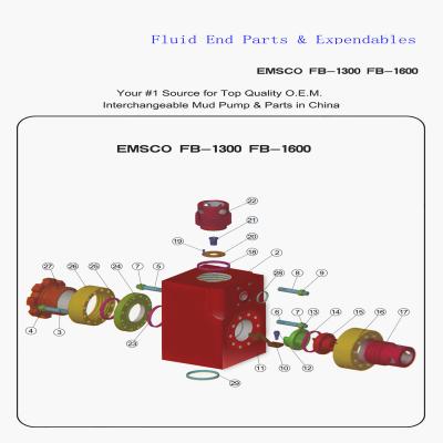 China Flüssige Enden-Teile EMSCO FB1300, die Rig Mud Pump Parts bohren zu verkaufen