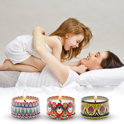 China Wedding Decoration UO Home Decor Jar Candle Massage SPA Home Gift Set Portable Soy Wax Candle Travel Tin Scented 100% Candle for sale