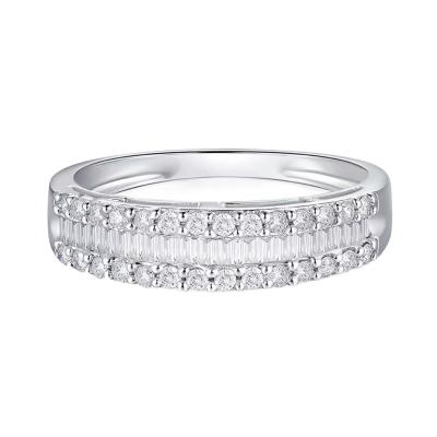 China Simple and versatile Hot selling new cross-border accessories 18K row diamond ring Simple row diamond ring for sale