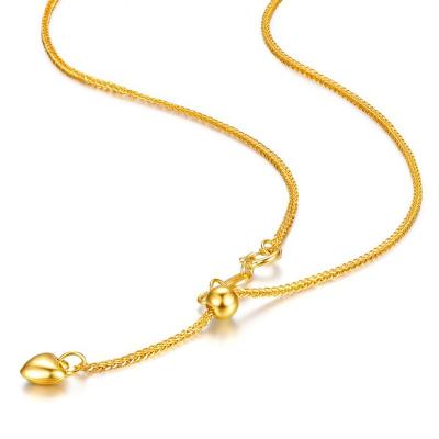 China 18K Female Heart Niche Design Snake Bone Peach Heart Necklace Ins. High End Birthday Gift For Girlfriend Love Necklace for sale