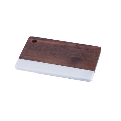 China 30*20cm Disposable Marble Solid Wood Rectangular Tray for sale