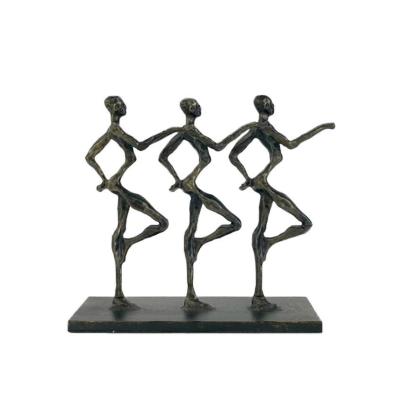 China Resin Minimalist Black Statues Ornaments Home Decoration Luxury Accessories Modern Iron Art for sale