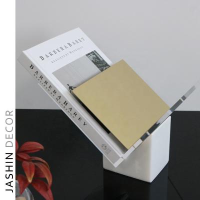 China Modern Acrylic Bookshelf Stand Open Book Display Open Reading Bookcase Clear for sale