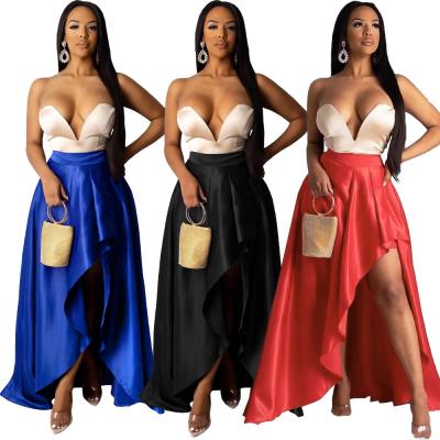 China Custom Made Fashion High Waist Plus Size Long Skirts Irregular Length Plus Size Women's Skirts for sale