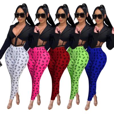 China Ladies Well Fitted Casual Cotton Mid Waist Breathable Printed Casual Pants Fashions Trousers Winter Pants For Women for sale