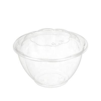 China Outstanding Quality PET Disposable Plastic Food Containers PET Salad Bowl Cup Lids for sale