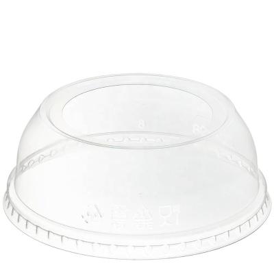 China Non Spill 98mm Excellent Quality Disposable Plastic PET Cup Matching Wide Hole Lids for sale