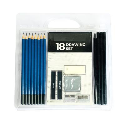 China Professional Fine Art 18 Pcs Competitive Price Drawing Art Set Sketching Pencil Art Set for sale