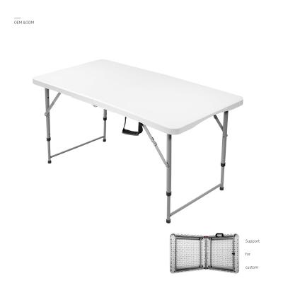 China Modern White Outdoor Semi Folding Plastic Party Tables Used For A Camping Picnic for sale