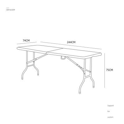 China Folding Tables 10 Rectangular Modern Outdoor White HDPE Plastic People Patio Table Bulk Shopping for sale