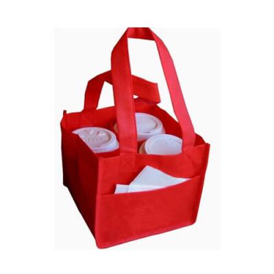 China Printed Custom Promotional Bags , Recycle Non - Woven Coffee Cup Bags Separate Packs for sale