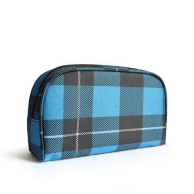 China Custom Blue Small Cosmetic Bags , Travel Makeup Bag With Brush Compartment  for sale