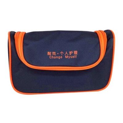 China Fold Out Cheap Custom Cosmetic Bags , Dark Blue Mens Travel Toiletry Bags for sale