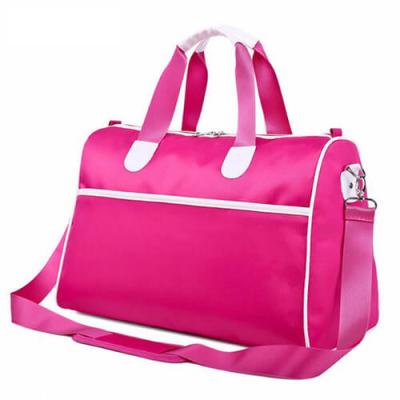 China Pink Custom Duffle Bags with Adjustable Shoulder Strap , Collapsible Travel Bag for sale