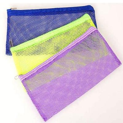 China Transparent Clear Plastic Mesh Pencil Pouch 23*15cm One Pocket For Teenagers for sale