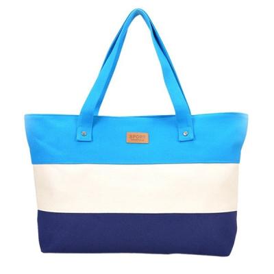 China Big Custom Canvas Bags / Ladies Beach Bag With Embossed Logo for sale