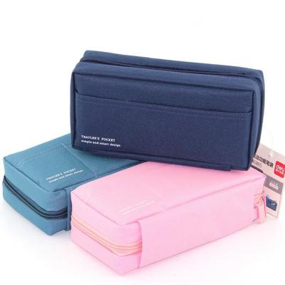 China Canvas Multi - compartments Storage Stationery Student Pencil Pouches for sale