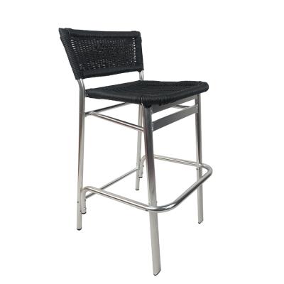 China Minimalist High For Modern Comfortable Metal Rattan Table Stool Black Bar Chair for sale