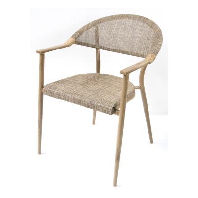 China Other Foshan Leisure Armrest Stackable Modern Fabric Luxury Metallic Furniture Dining Chair for sale