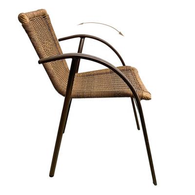 China Minimalist Hot Selling Balcony Armchair Restaurant Dining Chairs Aluminum Rattan Chair for sale