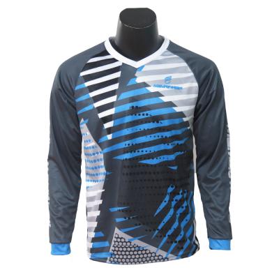 China Factory Select Antibacterial OEM MTB Custom Jersey , Outdoor Cool Blue Slanted Jersey for sale