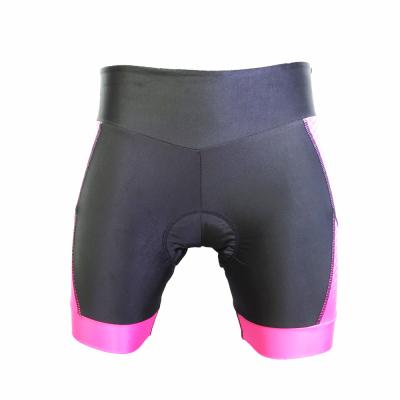 China Band Antibacterial Soft Pink Cycling Clothes , Ladies And Girls High Waistband Cycling Short for sale